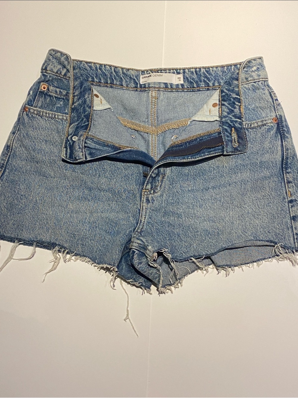 Garage Light Blue Distressed Denim Cutoff Shorts